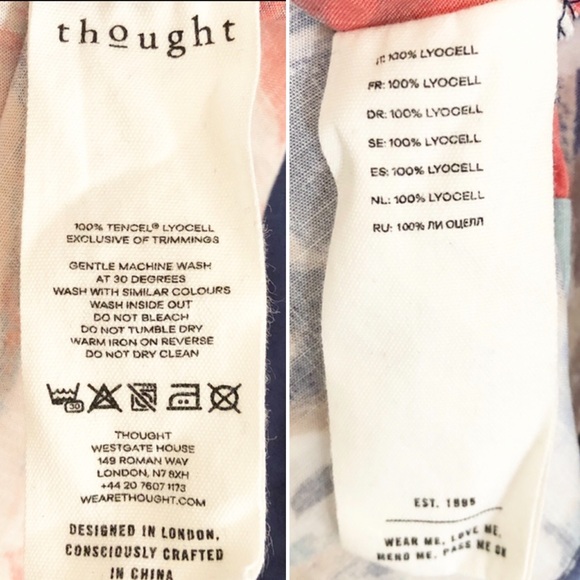 NWT Anthropologie Thought UK Tencel Dress M - Picture 6 of 9